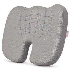 Grin Health Orthopedic Coccyx Seat Cushion | Memory Foam Ergonomic Seat for Tailbone Coccyx Support, Hip, Tailbone, Sciatica & Backpain Relief for Office Chair, Car Seat, Upto 100kg (Black)