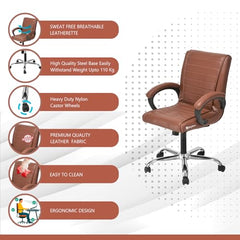 GOYALSON Ergonomic Revolving Office Home Swivel Desk Chair with Adjustable Height Smooth Moving (2, Black, Standard)