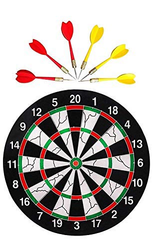 SYGA Double Faced Flock Printing Thickening Family Game Dart Board with 6 Needle (17 Inch)