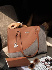 ZOUK Office Essential Bag | Jute | Vegan Leather Handcrafted Tote Bag With Double Handle Shoulder Strap | Bristel