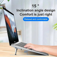 EDNITA ( 2Pcs Mini Laptop Stand for Desk | Portable Metal PC Desk Stand, Aluminium Cooling Pad Mini Clip Compatible with MacBook Apple Laptop, Lenovo, Dell, Hp, Acer & Other Laptops (Black)