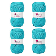 Woolco Oswal Brilon Acrylic Hand Knitting Yarn Balls Pack of 4 (50g Each) -Soft Wool Yarn for Knitting, Craft, DIY Projects, Sweaters, Scarves, Multicolor Wool Thread for Home Use (Off White)