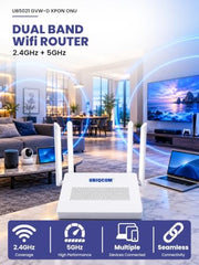 UBIQCOM UB5021GV XPON ONT Optical Network Terminal, 1GE + 1 POTS, GPON Fiber Broadband Modem with VoIP Voice Support, SC/UPC Connector, FTTH ONT for Home & SOHO Users
