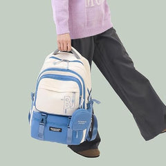 TS WITH TECHSUN College Laptop Backpack for Women & Teens with Zipper Pouch | School Bag for Girls 13-14 Years | 18 Inch Book Backpack | Travel School Bag, Tuition, Coaching (CAPYBARA - BROWN)