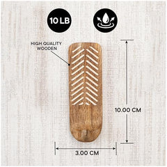 IndianShelf 6 Decorative Wood Adhesive Wall Hooks No Drill - Fork Art | Handmade, Renter Friendly, Waterproof, Reusable, Peel and Sticky Hooks for Keys, Towel, Bags, Light Coat, Jewelry, 10Lb Load