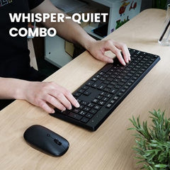 Perixx PERIDUO-716, Wireless Standard Keyboard and Optical Mouse Combo Set - Black