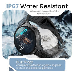 GOBOULT Crown R Pro 2 Smartwatch 1.43''HD AMOLED Display,BT Calling 5.2,600Nits Brightness,IP67,150+Watchfaces, 120+Sports Modes, AI Voice Assistant, SpO2 Monitoring(Charcoal Black)