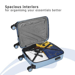 Safari 3Pc Polycarbonate Persia Set-55+65+77 Cms Small, Medium & Large Size (Cabin & Check-in) 8 Wheels Luggage/Speed_Wheel Suitcase/Trolleys (Pearl Blue)