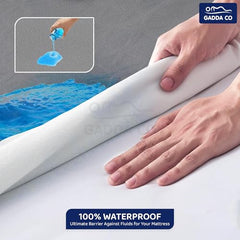 GADDA CO 100% Waterproof Premium Cotton Feel Mattress Protector King Size 78x72 Inch|Ultra Soft Breathable & Fitted Bed Protector Terry Cover Double Bed (6.5x6 feet, Fits 10 Inches, Grey)