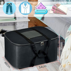 Storite 2 Pack Moisture Proof Nylon Underbed Storage Bag For Clothes Large | (54 x 46 x 28 cm) - BlackRed, Rectangular