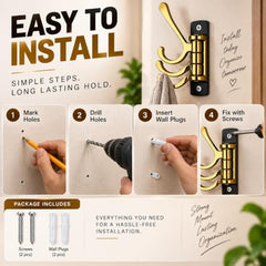 iSTAR Wall Hooks for Hanging | Flexible 4 Pin Hooks Bathroom Cloth Hanger Wall Hook Door Robe Hooks for Hanging Keys, Clothes, Towel (Rose Gold, Pack of 3)