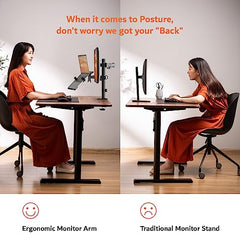 Artikel Double Monitor Desk Mount | Adjustable Heavy Duty Monitor Arms | VESA Mount with C Clamp & Grommet Mounting Base | Computer Monitor Stand for Screen up to 27 inch | Table Mounted | Black