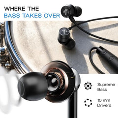 GOBOULT. Mustang TuneX Bluetooth Earphone with 40H Playtime, Dual Pairing Neckband, Zen™ ENC Mic, Type-C Fast Charging, 10mm Bass Driver, Bluetooth v6.0, IPX5 Silicone (Yellow)