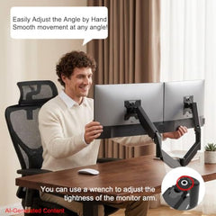 ERGOMAKER Gas Spring Single Monitor Arm for Screen up 13" to 32"