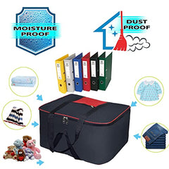 Storite 2 Pack Moisture Proof Nylon Underbed Storage Bag For Clothes Large | (54 x 46 x 28 cm) - BlackRed, Rectangular