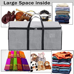 Storite Jumbo Super-Size 81 L Canvas Moisture Proof Heavy Duty Storage Bag | for Toys/Stationery/Blankets/Clothes/Moving Bags MultiPurpose With Strong Reinforced Handles Rectangular Cream (87x26x36 cm)