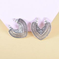 SYGA Women's Open Heart Earrings, Hollow Alloy, Vintage Style Dangles(Silver)