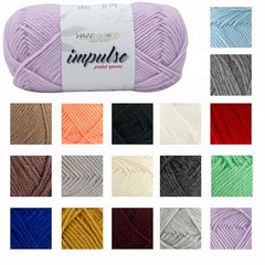 WOAFASHIONS - World of Arts Impulse Hand Knitting & Crochet Yarn, Premium Acrylic, 4 : Medium (Anchor Grey) (100gms / 3.5oz / 200mtr / 218yds)