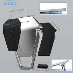 EDNITA ( 2Pcs Mini Laptop Stand for Desk | Portable Metal PC Desk Stand, Aluminium Cooling Pad Mini Clip Compatible with MacBook Apple Laptop, Lenovo, Dell, Hp, Acer & Other Laptops (Black)