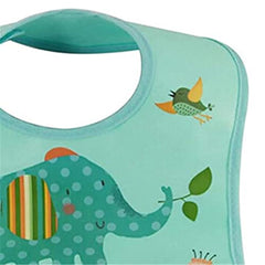 SYGA 1 Piece Elephant Pattern Waterproof Plastic Roll up Washable Crumb Catcher Baby Feeding Eating Bib For 6 Months to 2 Years Unisex Baby (Multicolor)