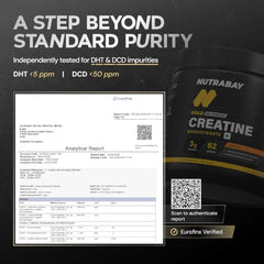 Nutrabay Pure Series Micronised Creatine Powder Monohydrate, Pre/Post Workout Bodybuilding, Crossfit Supplement, 250 g (Unflavoured)