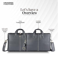 HAMMONDS FLYCATCHER Men Genuine Leather Office Bag - Laptop Bag - Padded Laptop Compartment, Fits 14 Inch Laptop - Adjustable Strap, 1 Year Warranty - Office, Travel, Daily Use - Brushwood, Brown