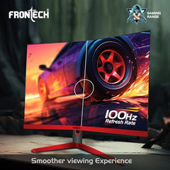 FRONTECH Ultima Series 24 Inch Curved LED Monitor, Refresh Rate 100Hz, 3500R Curve, Full HD 1080p, Built in Speaker, Bezel Less Design, HDMI & VGA Ports, 3 Years Warranty (MON-0088, White)