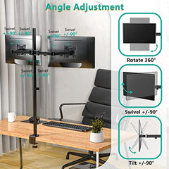 WALI Triple Monitor Mount, Three Desk Mount Fits 13-27in Screens,Holds up to 22lbs, Multiple Monitor Stand with Tilt, Swivel, Rotation, VESA 75x75,100x100mm(M003S), Black