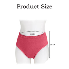 MOMISY Women's Cotton High-Waist Briefs, 68 cm Waist, Comfort Elastic Band, Grey Red Pink, Pack of 3- Size XL (36)
