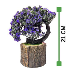 Dekorly Small Artificial Bonsai Tree Fake Plant Potted House Plants Japanese Pine Bonsai Plant Faux Bonsai for Home Indoor Decoration Office (Wooden Potted Plants, Design-G)