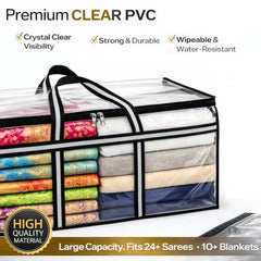 Storite Jumbo Super-Size 81 L Canvas Moisture Proof Heavy Duty Storage Bag | for Toys/Stationery/Blankets/Clothes/Moving Bags MultiPurpose With Strong Reinforced Handles Rectangular Cream (87x26x36 cm)