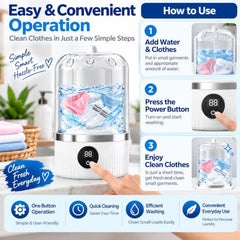 Underwear Washing Machine, Upgrade Mini Portable Washing Machine Rechargeable Underwear Washer Deep Cleans Small Clothes for Apartment, Dorm, RV, Travel & Hotel Use A2