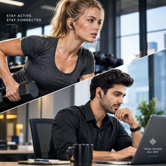 Kratos TW02 Ear Buds Wireless with 60H Playtime, Noise Isolation & Clear Calls, Bluetooth Earbuds with Voice Assistant, Ear Buds with Bluetooth V 5.3 & with Type C Fast Charging, IPX5 TWS Earphones