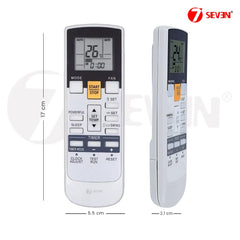 7SEVEN® Compatible with O General AC Remote AR-RAJ1E Model 107A Suitable Only for ASGG18LFCD ASGG24LFCD ASGG30LFCD Split Air Conditioner Model of Ogeneral - Match Keys Exactly with Existing Remote