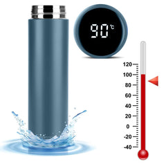 SYGA Intelligent Stainless Steel Thermos Bottle Temperature Display Vacuum Flasks Travel Car Business Insulated Water Bottle_Black_450 ML