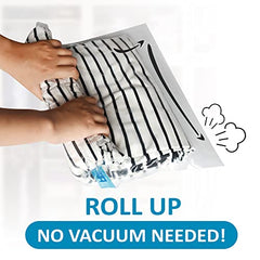 16 Travel Compression Bags Vacuum Packing, Roll Up Travel Space Saver Bags for Luggage, Cruise Ship Essentials (6 Large Roll/6 Medium Roll/4 Small Roll)