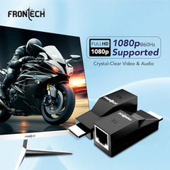 Frontech HDMI Extender 30M | Full HD 1080p@60Hz | HDMI Over Cat5e/Cat6 | Plug & Play | No Power Required | Wide Compatibility | 2 Year Warranty (NC-0080)