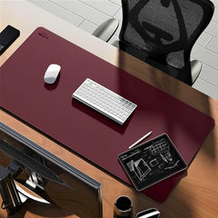 V-CUBE DESIGNS Premium Vegan Leather Desk Mat 90X45cm 2.4mm Thick&Padded|Laptop Mat/Extended Mouse Pad/Stitched, Reversible, Sturdy Deskspread with High Tear/Peel Strength|Anti-Slip,Splash-Proof|Blue