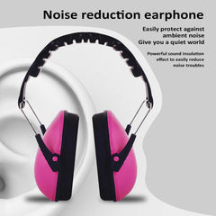 SYGA Children's Noise Reduction Earmuffs, Head-Mounted Soundproof Earmuffs for Learning, Reading, Sleeping, and Airport Use(Rose Red)