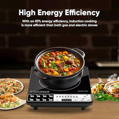 CADLEC CookFusion_5 2000W Induction Cooktop for Home & Kitchen | Powerful Performance, 7 Cooking Modes, LED Display, Auto Shut-Off & Overheat Protection | BIS Approved, 2-Year Warranty | Black