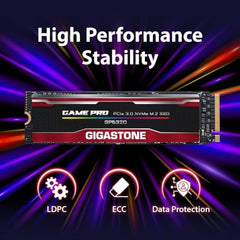 Gigastone 【NAS Certified】 High Endurance M.2 SSD 2TB (2-Pack) for Data Cache and Fast Boot, NVMe PCIe Gen3 Up to 2600MB/s, TLC Flash with SLC Caching, 24/7 Reliable for Gaming/PC/NAS, 5-Year Warranty