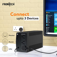 FRONTECH UPS Force Static Converter - 600VA/360W | 12V/7Ah Lead Acid Battery, Maintenance Free Battery, LED Indicator, Power Backup & Protection for Home/Office PC and Desktop (2569 - Black)