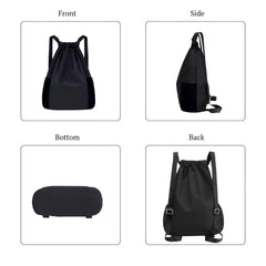 SYGA Drawstring Backpack for Gym, Yoga, Running, Swimming, Beach, Camping, Travel Bag Sports Fitness Club Student Training Bag(Black)