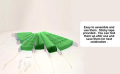 SYGA 6 Pieces of Paper Flower Fan Decoration Background Wall DIY Paper Fan Flower Ball Set(Green)