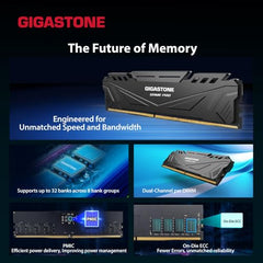 【DDR5 RAM】 GIGASTONE Game PRO 128GB Kit (4x32GB) DDR5 6400MHz PC5-51200 CL40-40-40-84 Intel XMP 3.0 AMD Expo 1.35v UDIMM 288 Pin Unbuffered Non ECC High Performance Gaming Desktop Memory – Black