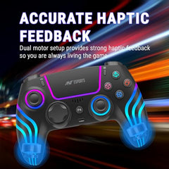Ant Esports GP400 RGB 3-Mode Wireless Gaming Controller,1000Hz HallSense Precision Joysticks|PC,PS4,Android, iOS, Steam Deck & Switch |Bluetooth & 2.4GHz Wireless| Dual Vibration |Motion Control|White