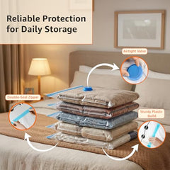 amazon basics Vacuum Compression Storage Bags with Hand Pump - Medium, 5-Pack