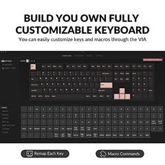 Keychron K10 Pro Wireless Custom Mechanical Keyboard, QMK Programmable Bluetooth 100% Layout with Silent Red Switch White Backlight Compatible with Mac Windows Linux