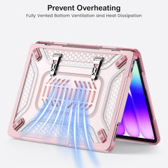 ProElite Transparent Case for MacBook Neo 13 inch 2026 Model Touch ID, Heavy Duty Honeycomb Hard Shell with Slim TPU Bumper and Fold Kickstand, Dark Blue