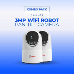 Trueview 3MP WiFi Robot Security Camera | 360° Pan Tilt | All-Time Color Night Vision | AI Auto Tracking & 2-Way Audio | Alexa Compatible | Supports 256GB Memory Card | STQC Certified for Privacy